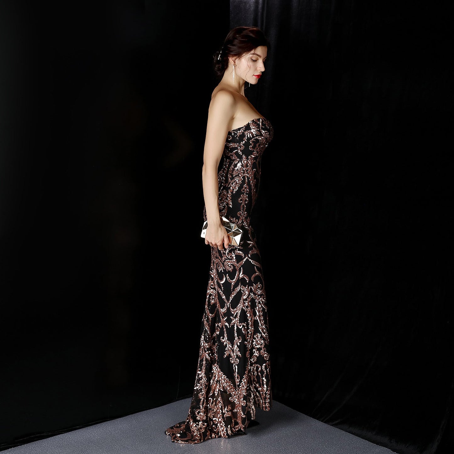 Sequined Formal Dresses with Short Front and Long Back