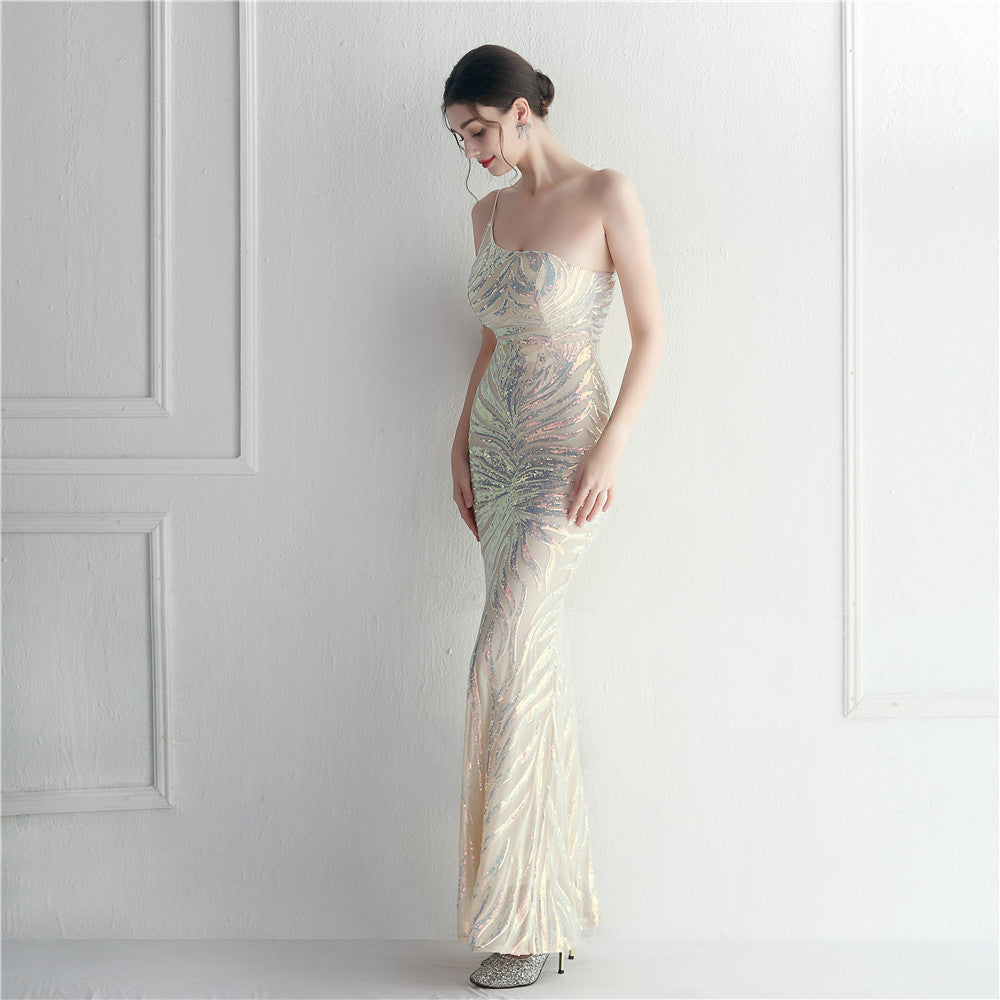 Beaded Sexy Halter Formal Dress