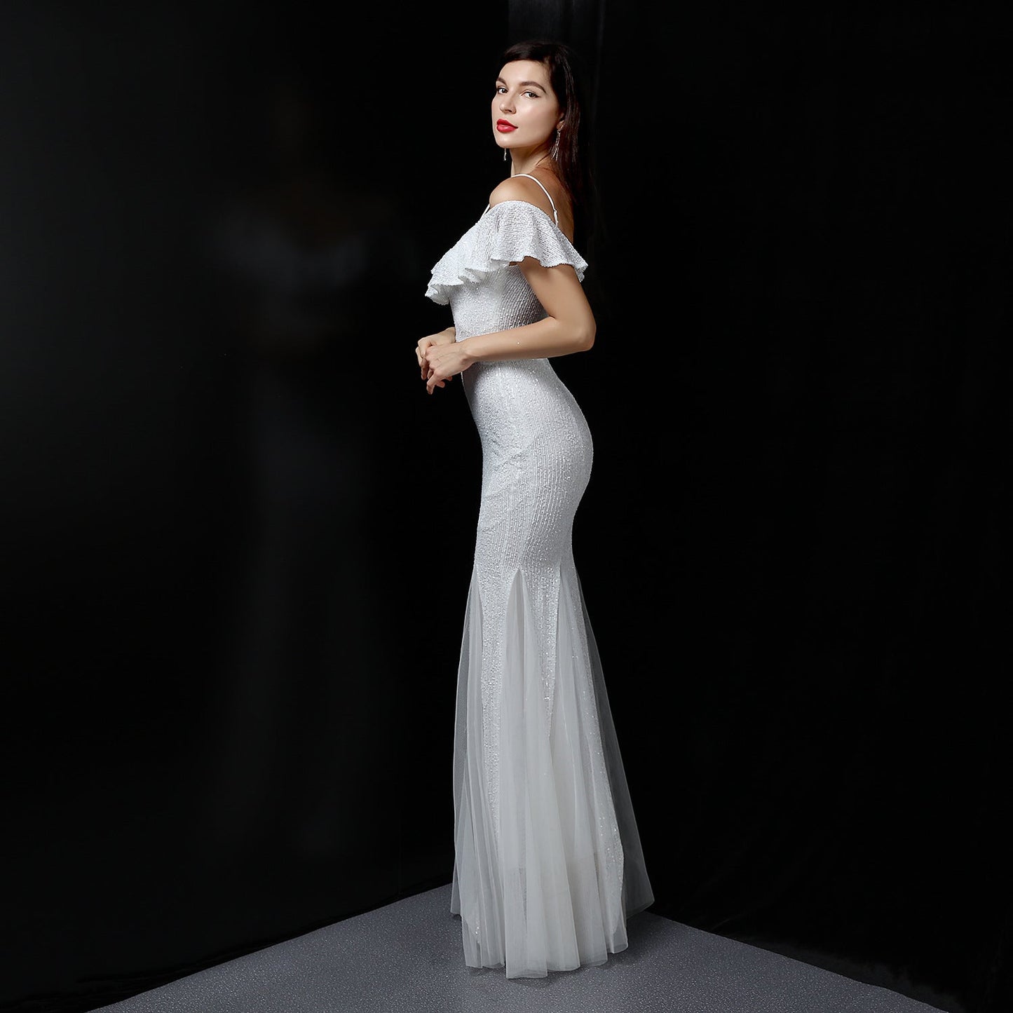 Silk Thread Fringe Beaded Formal Dresses