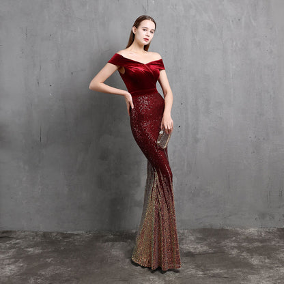 One Shoulder Fishtail Formal Dress