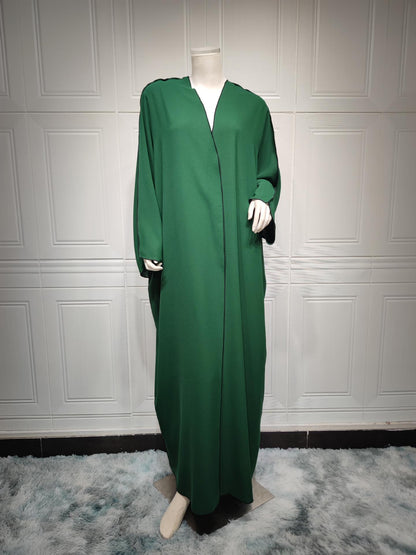 White Panelled Abaya Robe