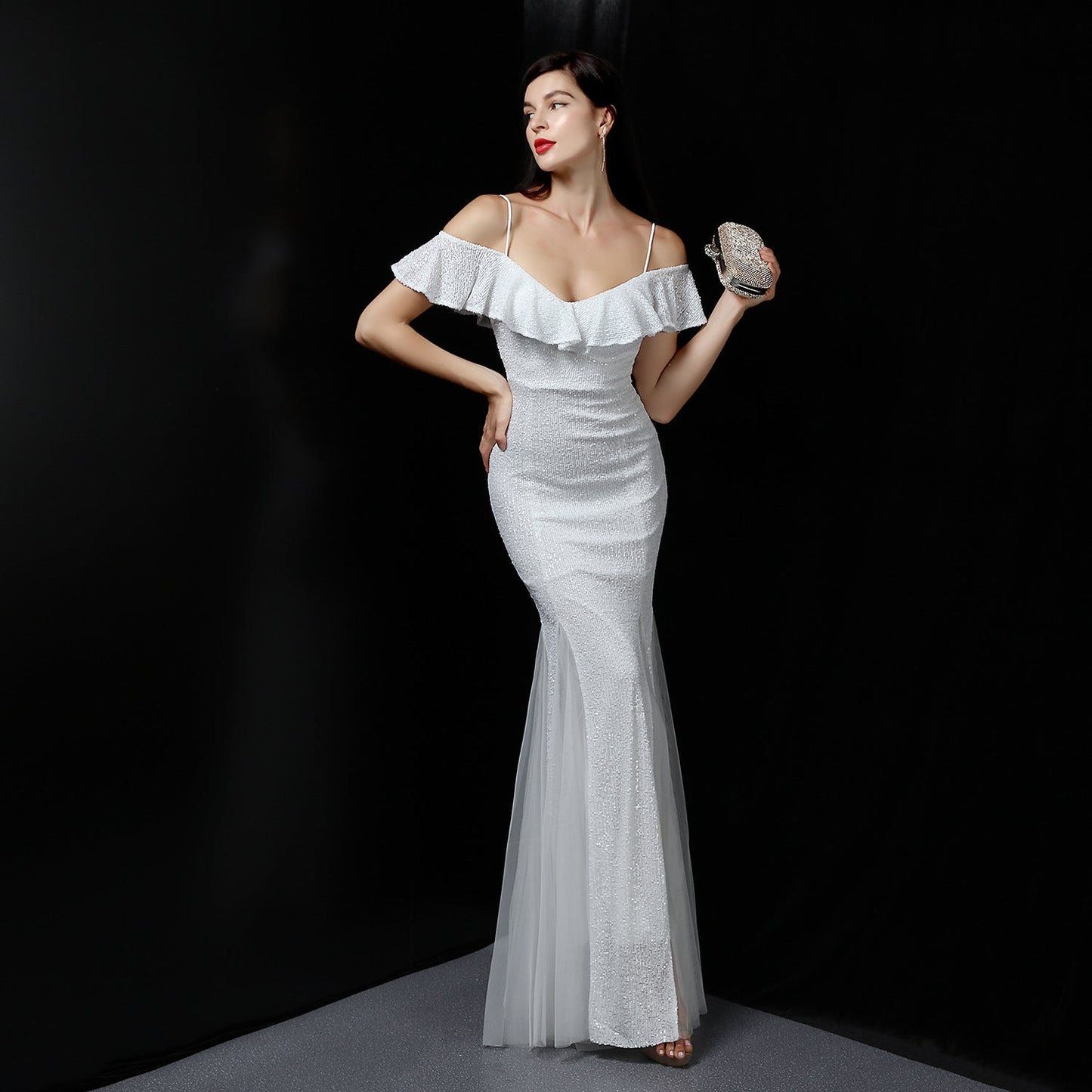 Silk Thread Fringe Beaded Formal Dresses