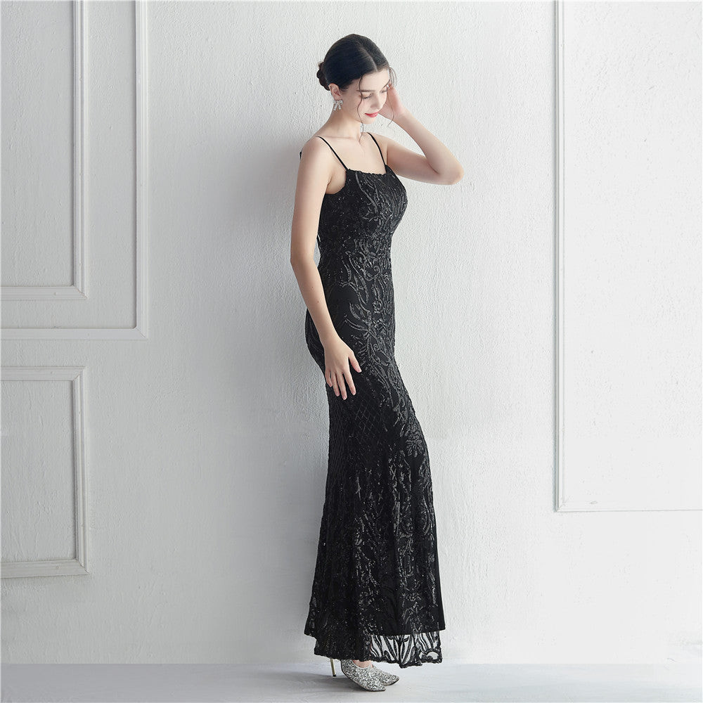 Positioned Floral Beaded Formal Dress