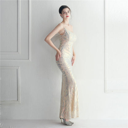 Beaded Sexy Halter Formal Dress