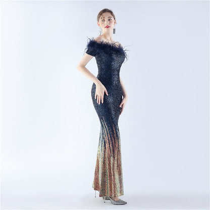 Mireille Off Shoulder High-End Evening Formal Dress