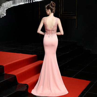 Handmade Applique Beaded Formal Dress