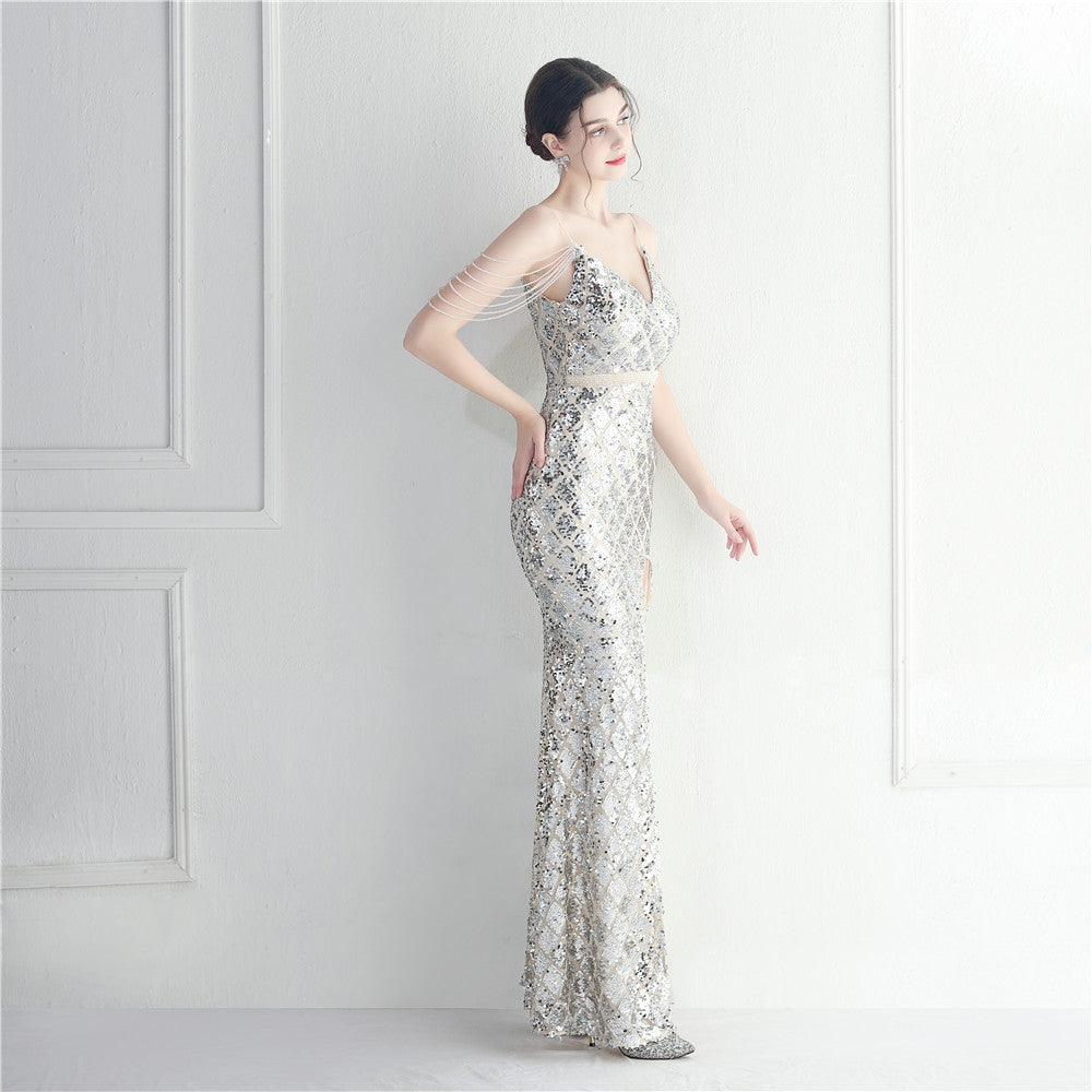Beaded Illusion Beaded Formal Dress
