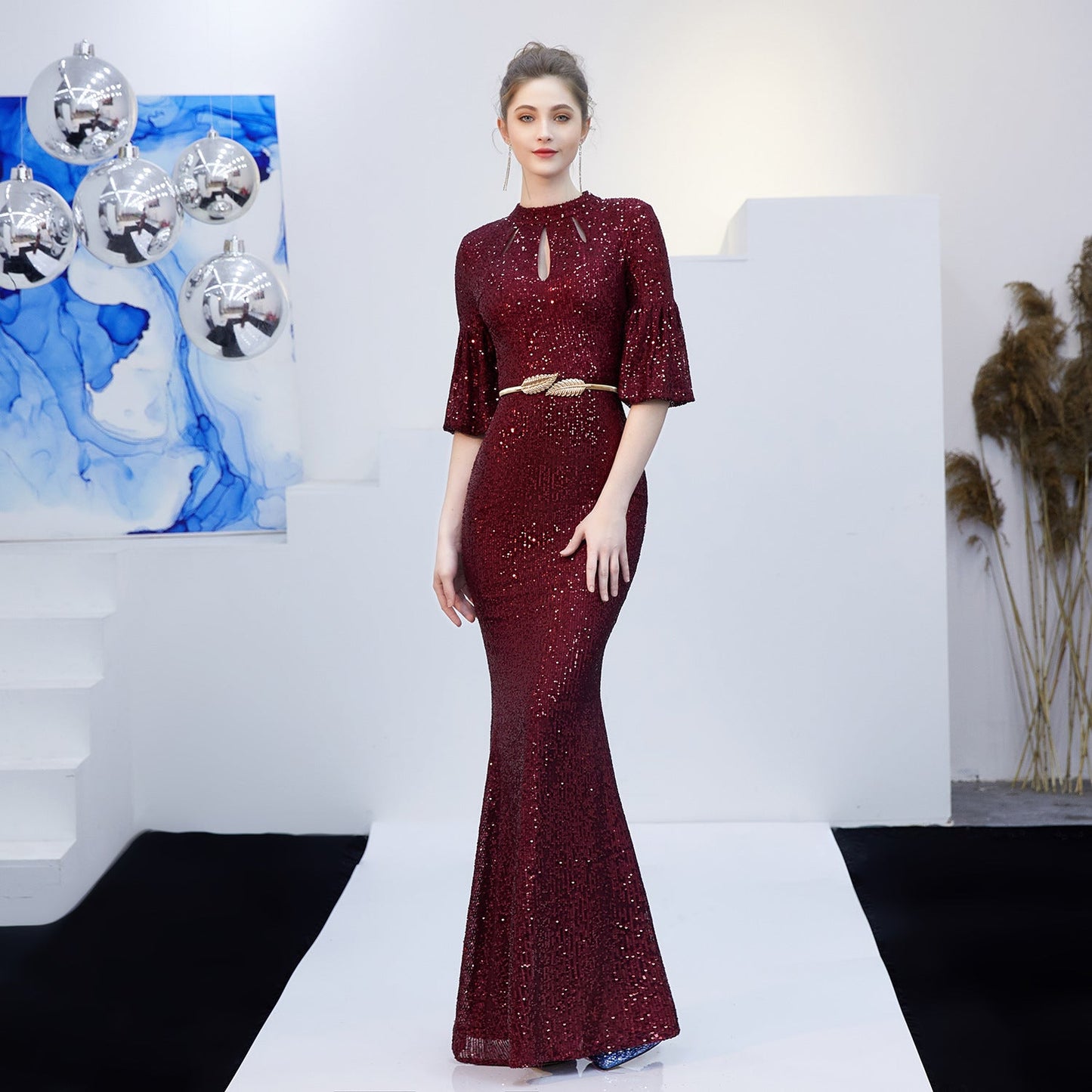 One Shoulder Fishtail Formal Dress