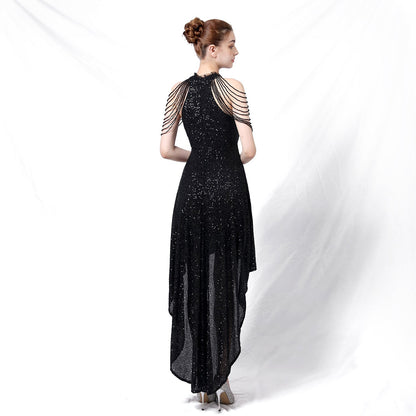 Beaded Hip Wrap Formal Dresses