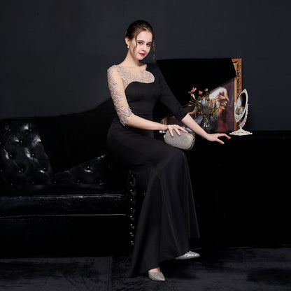 Lace Rhinestone Formal Dress