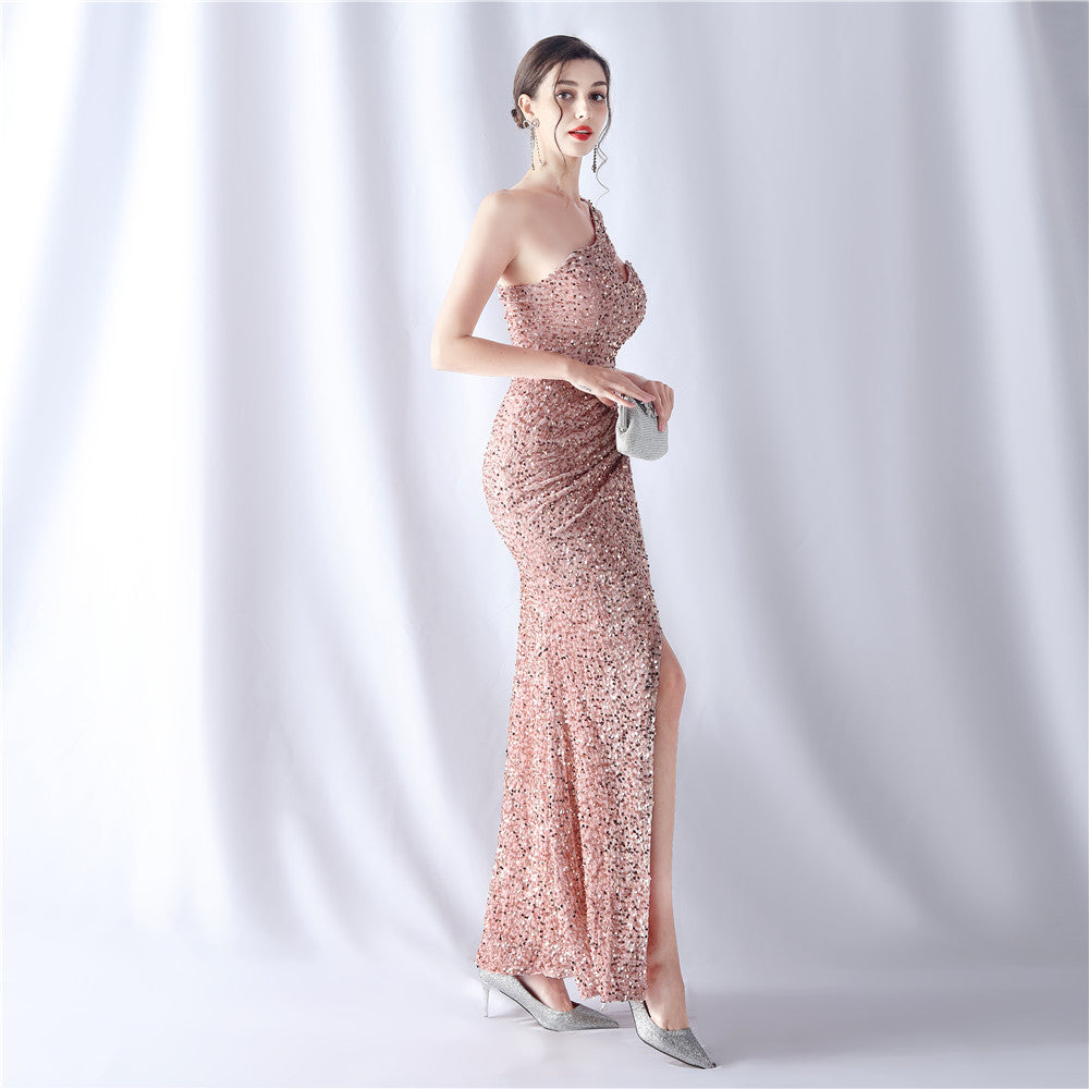 Abito formale con perline e retro in velluto 