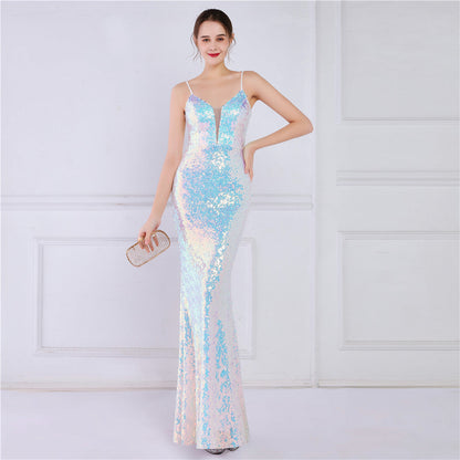 Beaded Position Flower Formal Dress