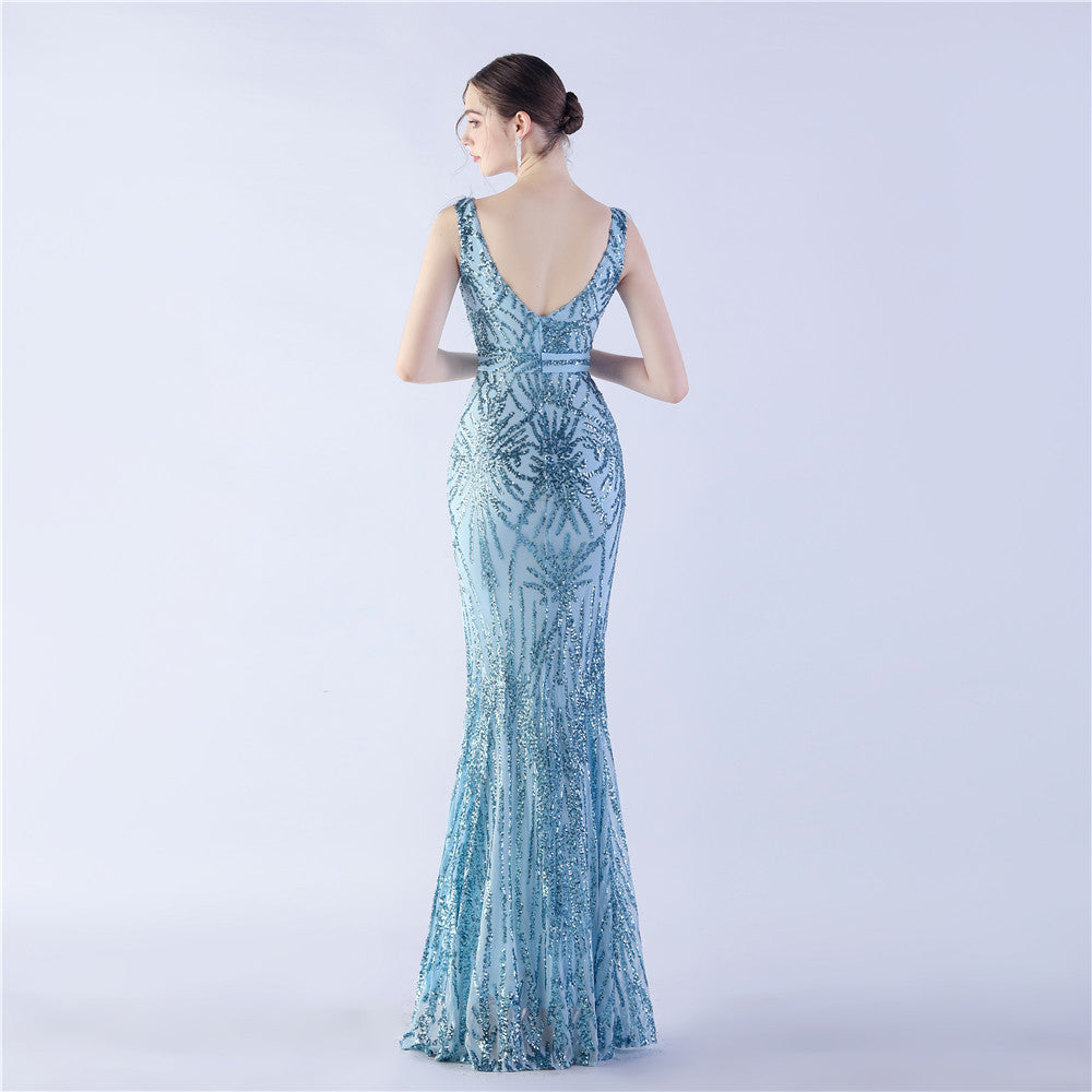 Camel Hair Side Split Formal Dress