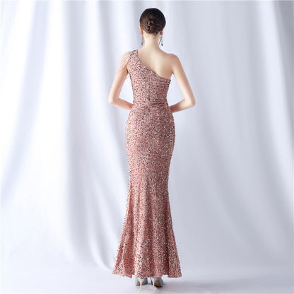 Abito formale con perline e retro in velluto 