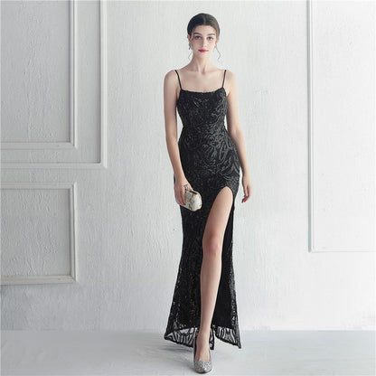 Positioned Floral Beaded Formal Dress