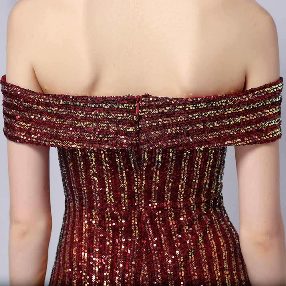 Off The Shoulder Fishtail Formal Dress