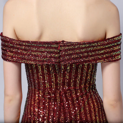 Off The Shoulder Fishtail Formal Dress