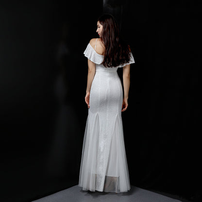 Silk Thread Fringe Beaded Formal Dresses