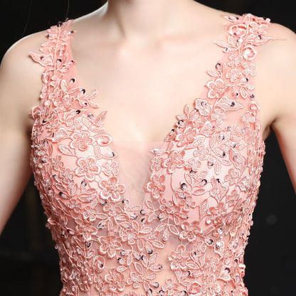 Handmade Applique Beaded Formal Dress