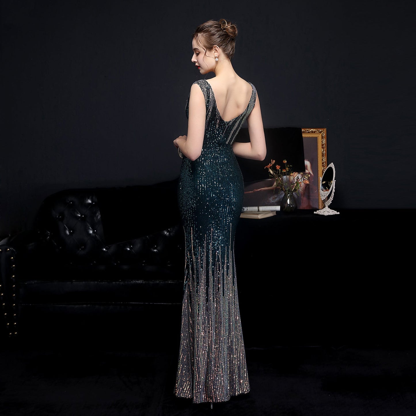 Sleeveless Sequin Formal Dress