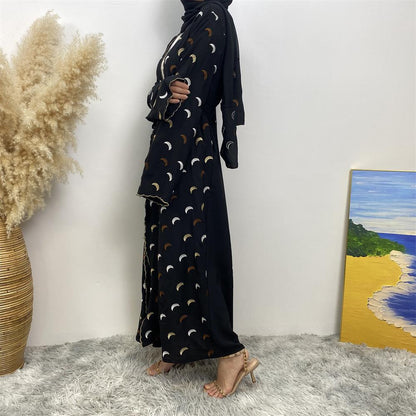 Explosions Heavy Industry Embroidery Cardigan Abaya