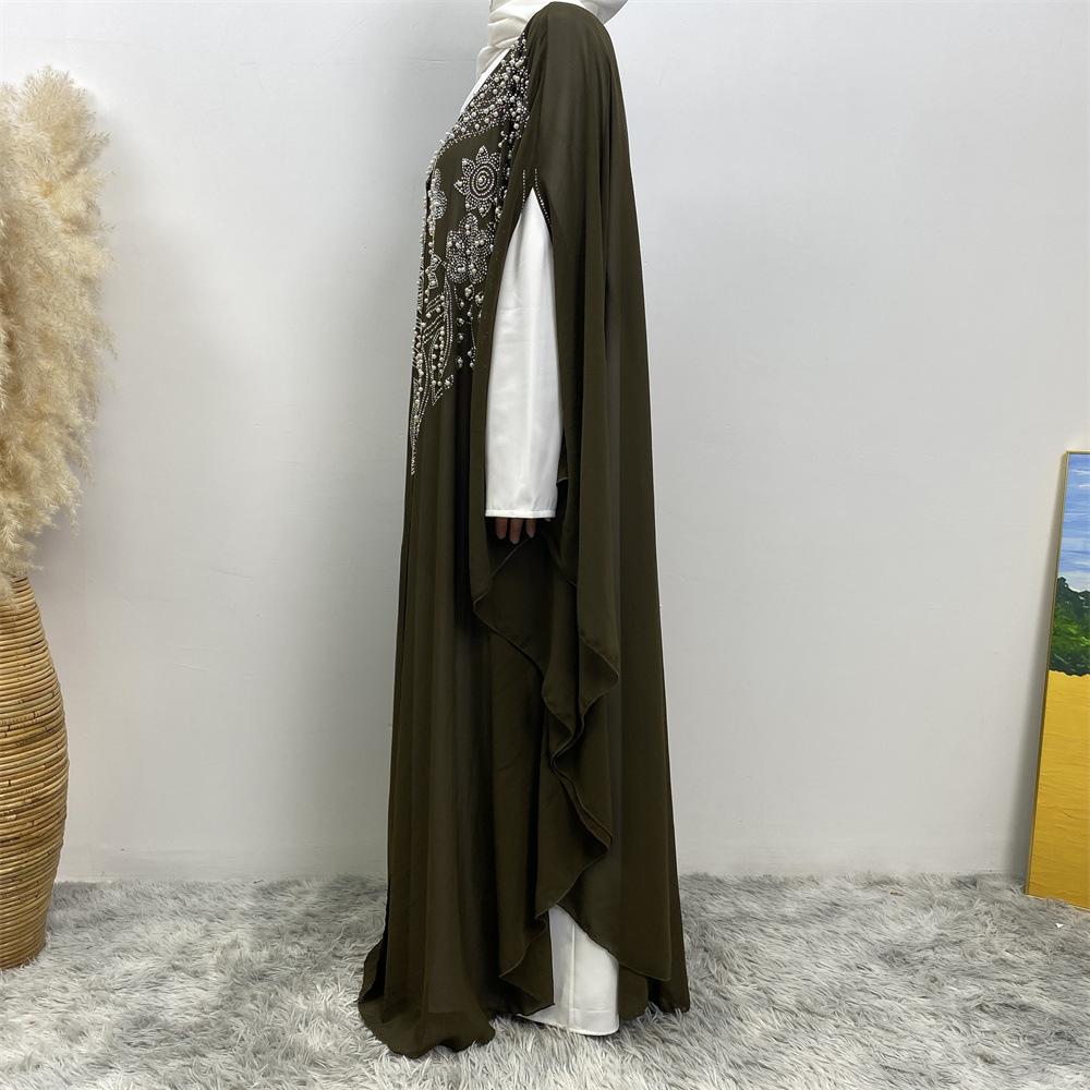 Muslim Rhinestone Cardigan Dress