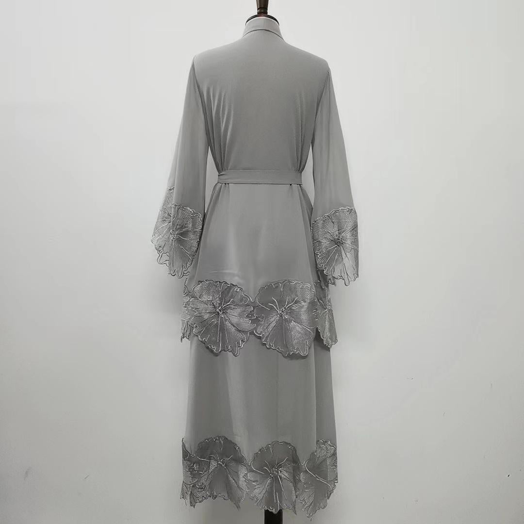 1pcs Lace Embroidery Double-Layer Cardigan