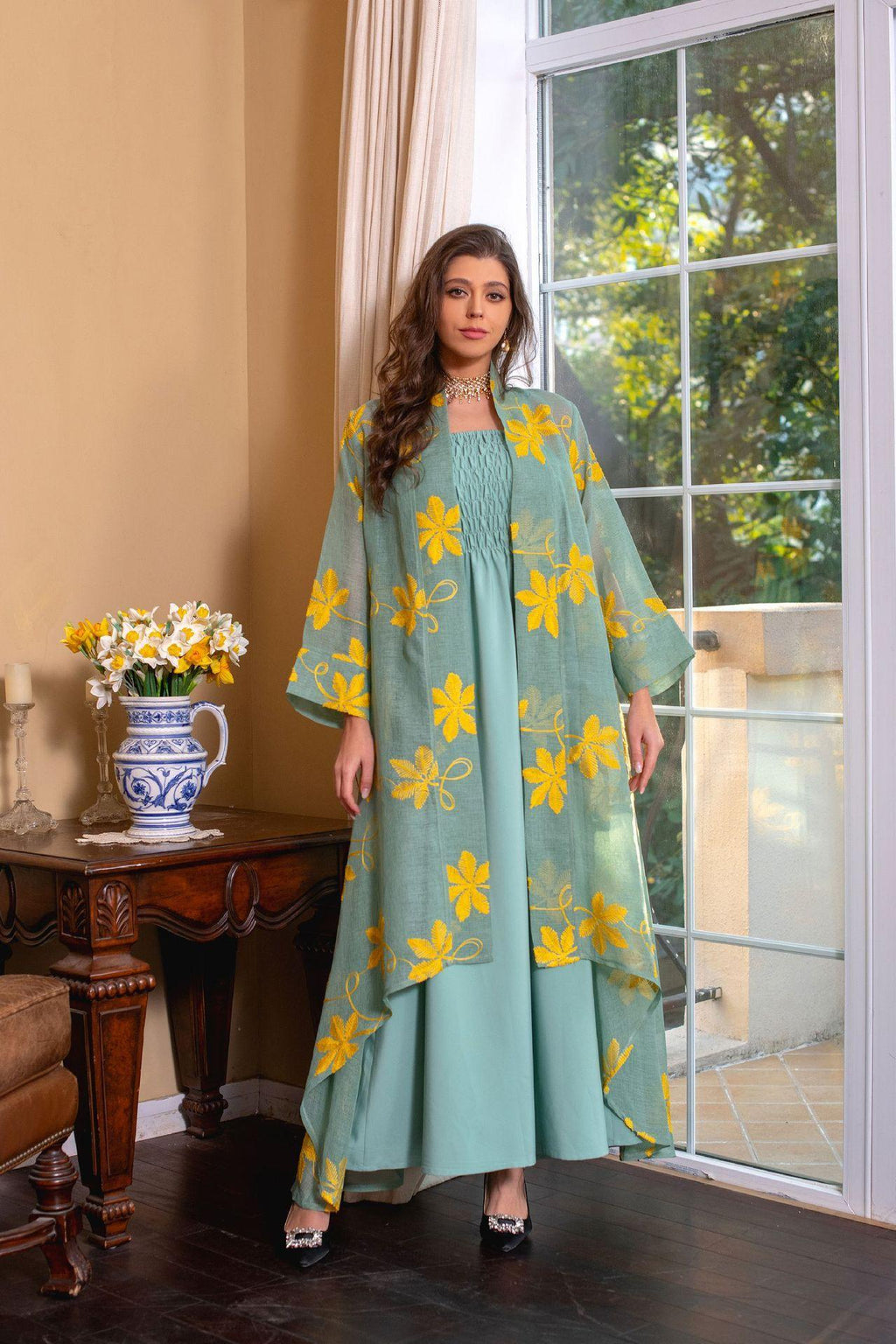 2pcs Inner Dress  with Cardigan