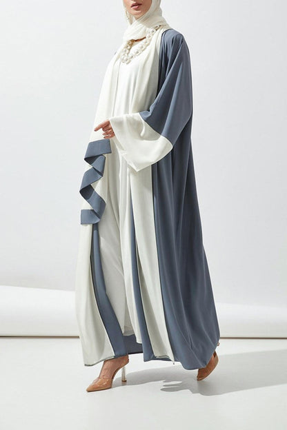 2pcs Set Nidha Medium Length Abaya and Headscarf (UK4-UK28,5'3-5'7)