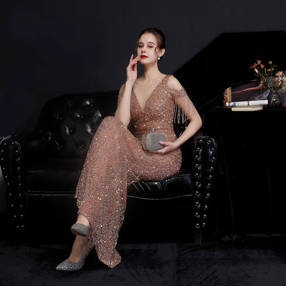 Illusion Beaded Formal Dress