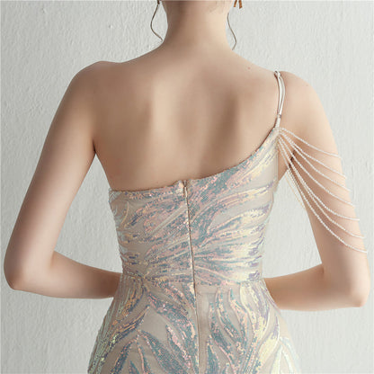 Beaded Sexy Halter Formal Dress