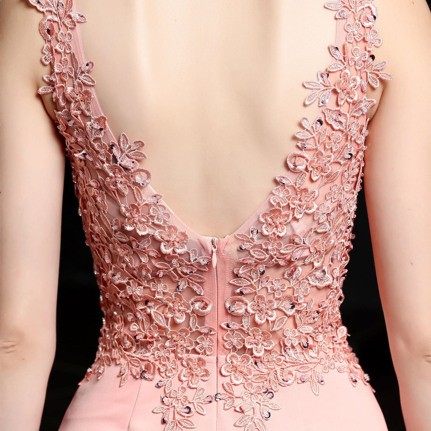 Handmade Applique Beaded Formal Dress