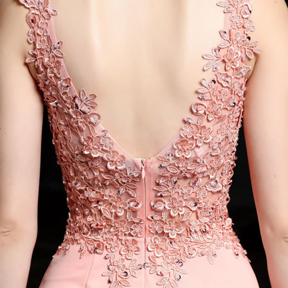 Handmade Applique Beaded Formal Dress