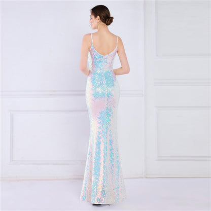 Beaded Position Flower Formal Dress