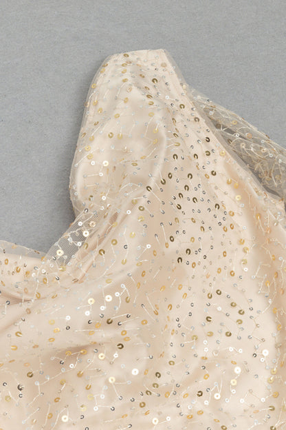Sequin sleeveless gauze maxi dresses