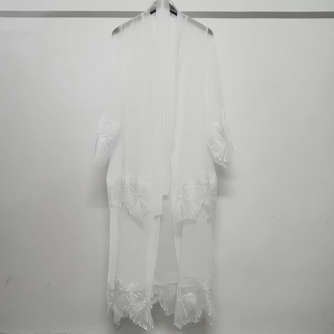 1pcs Lace Embroidery Double-Layer Cardigan