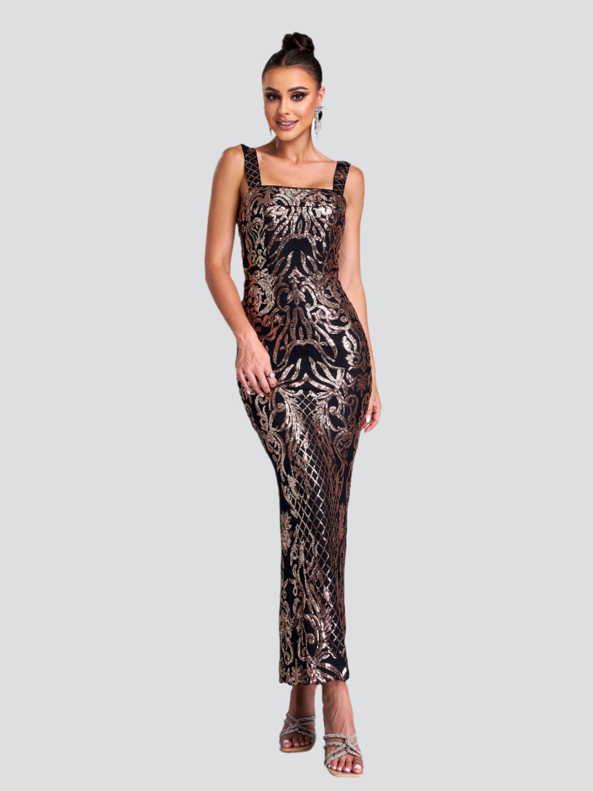 Square Neck Split Cocktail Dress