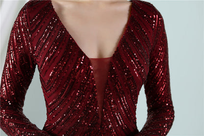 Sequined Fishtail Formal Dress