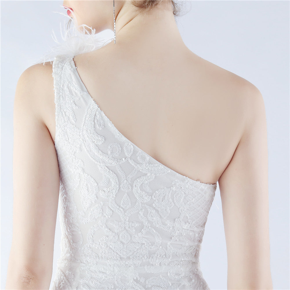Mesh Sequined Formal Dress