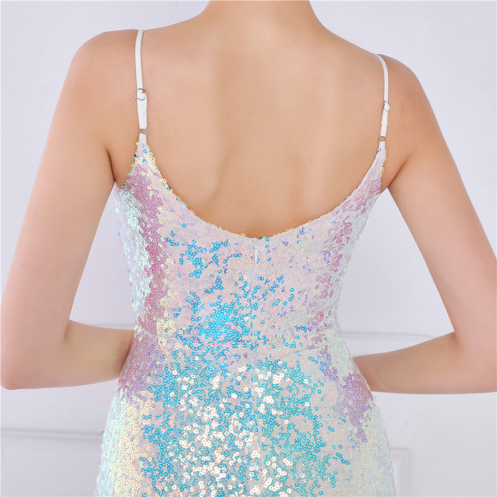 Beaded Position Flower Formal Dress