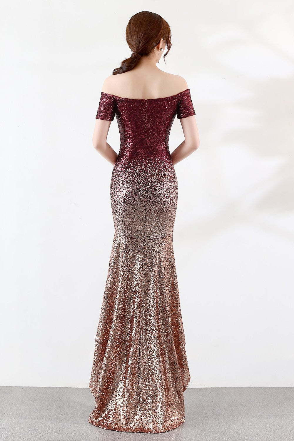 Gradient Beaded Formal Dress