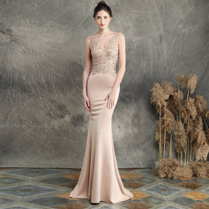 Handmade Applique Beaded Formal Dress