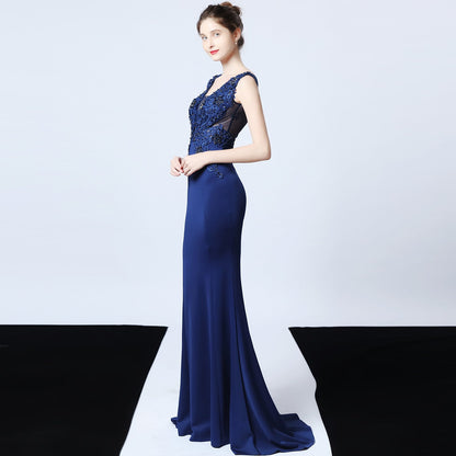 Hand Appliquéd Beaded Formal Dress