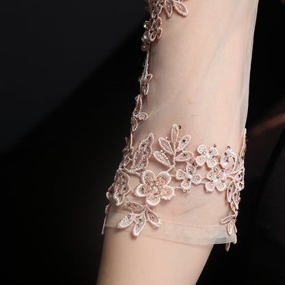 Lace Rhinestone Formal Dress