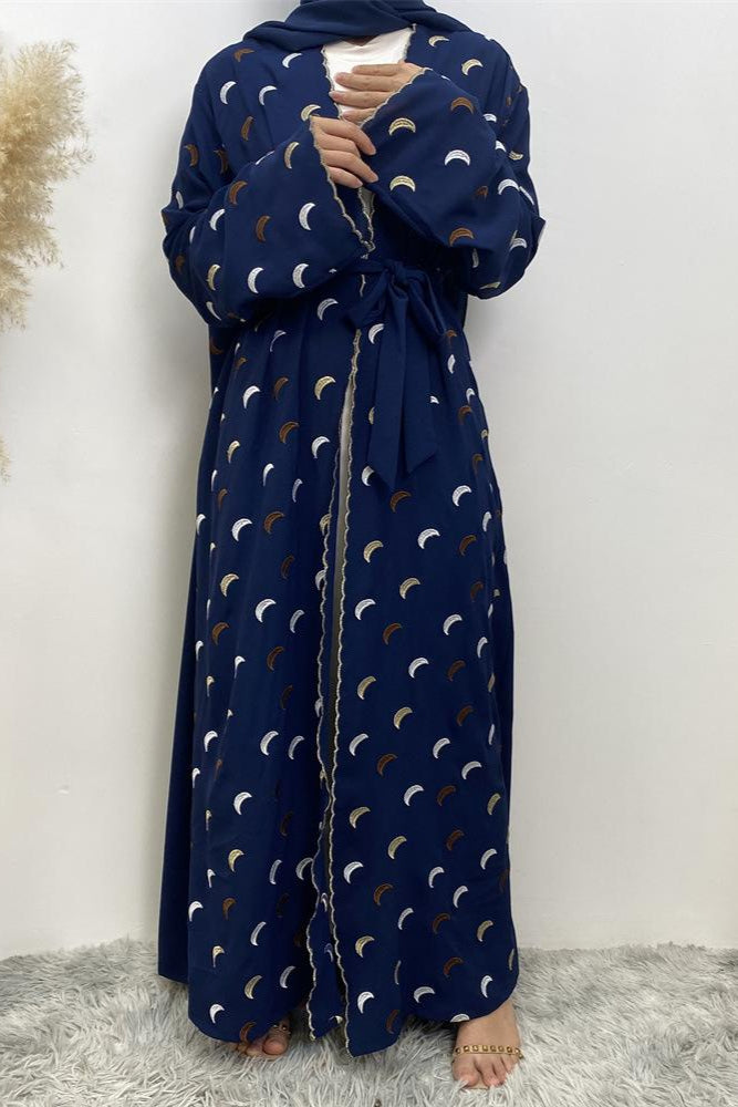 Explosions Heavy Industry Embroidery Cardigan Abaya