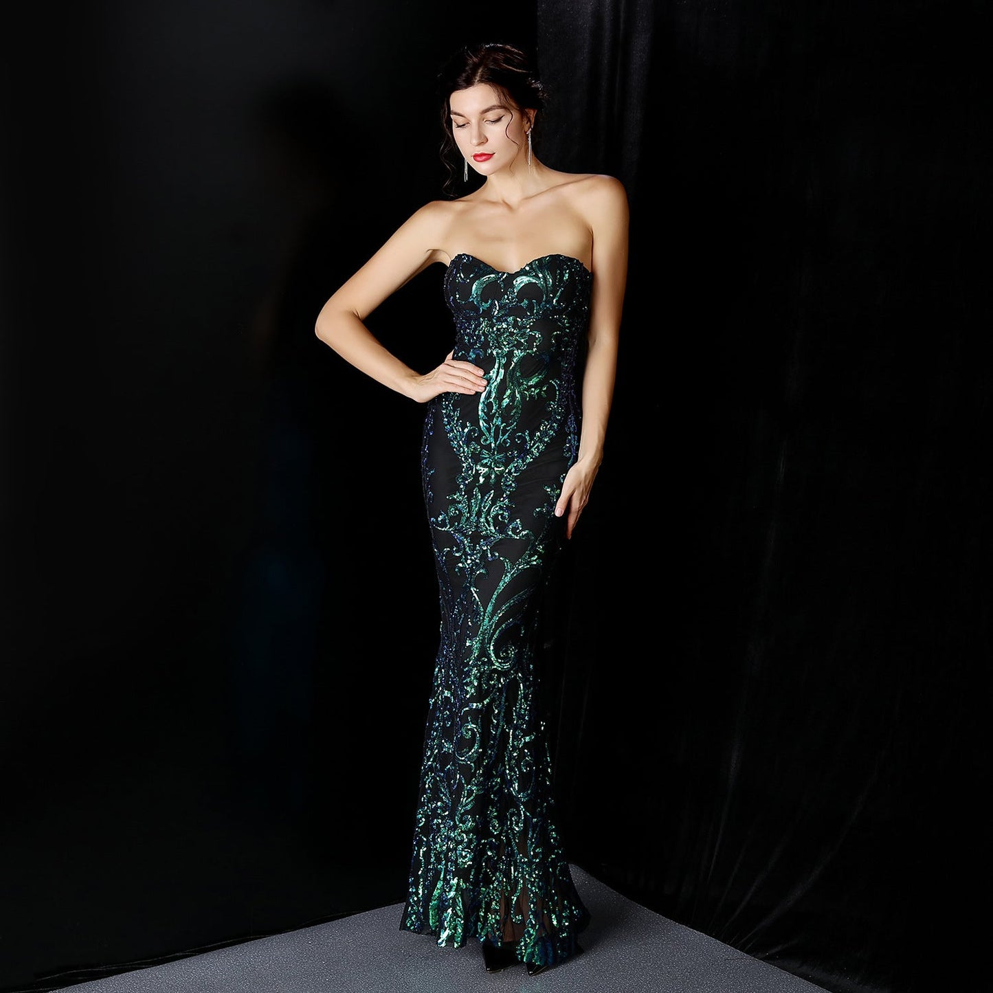 Sequined Formal Dresses with Short Front and Long Back