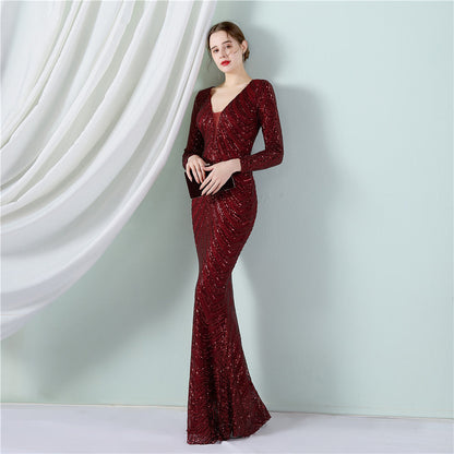 Sequined Fishtail Formal Dress