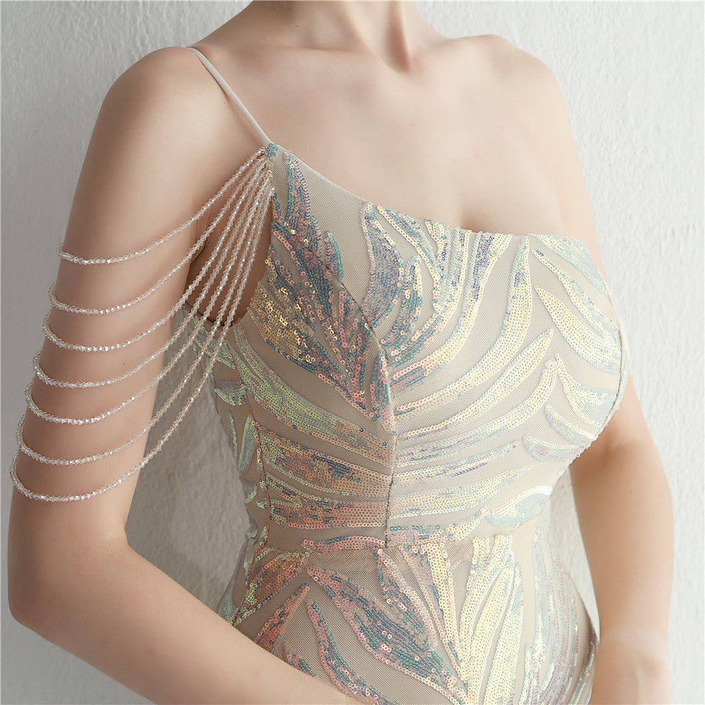 Beaded Sexy Halter Formal Dress