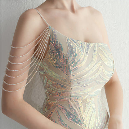 Beaded Sexy Halter Formal Dress
