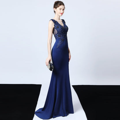 Hand Appliquéd Beaded Formal Dress